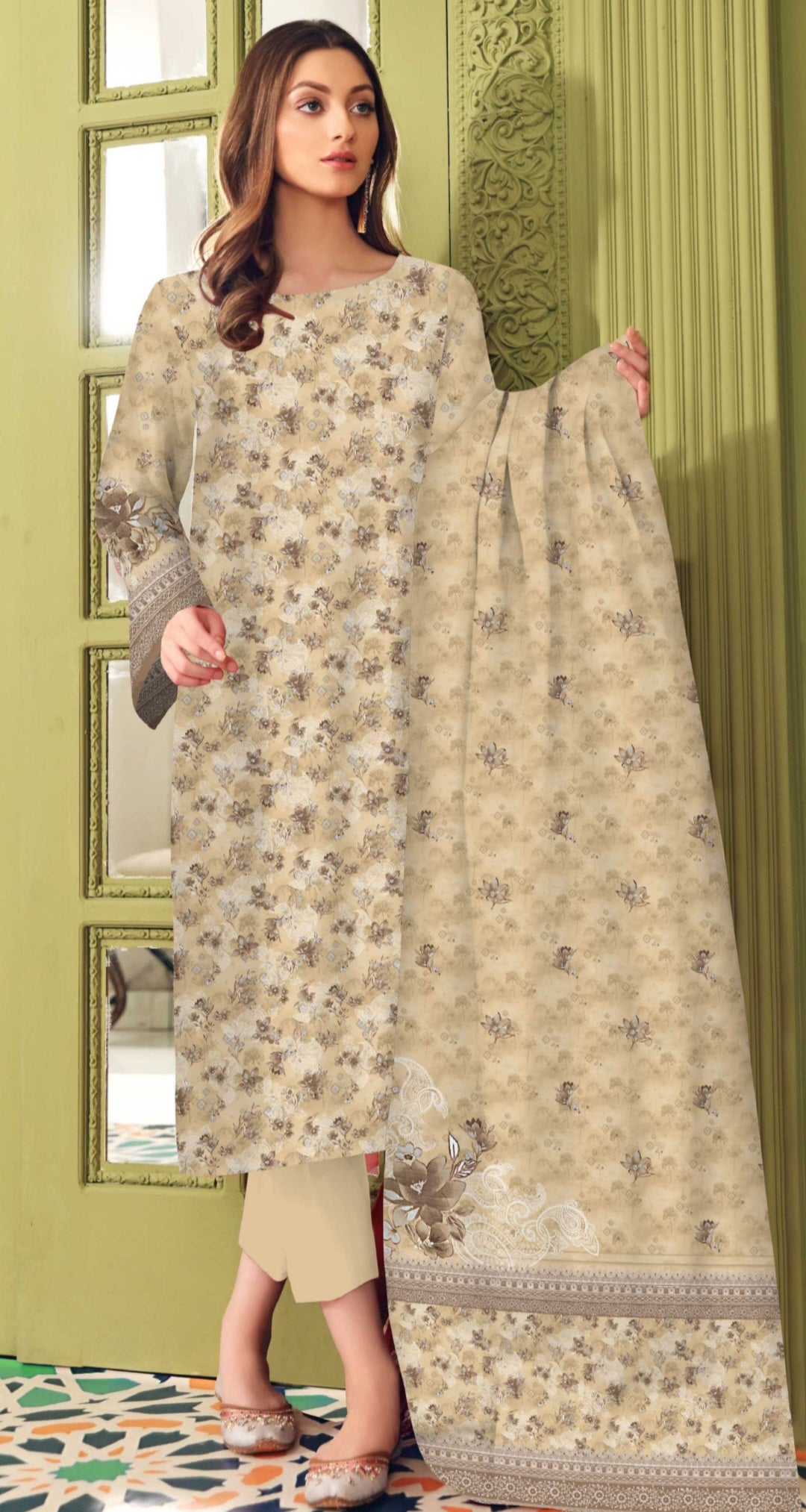 Mother Collection 3-pc Unstitched Suit