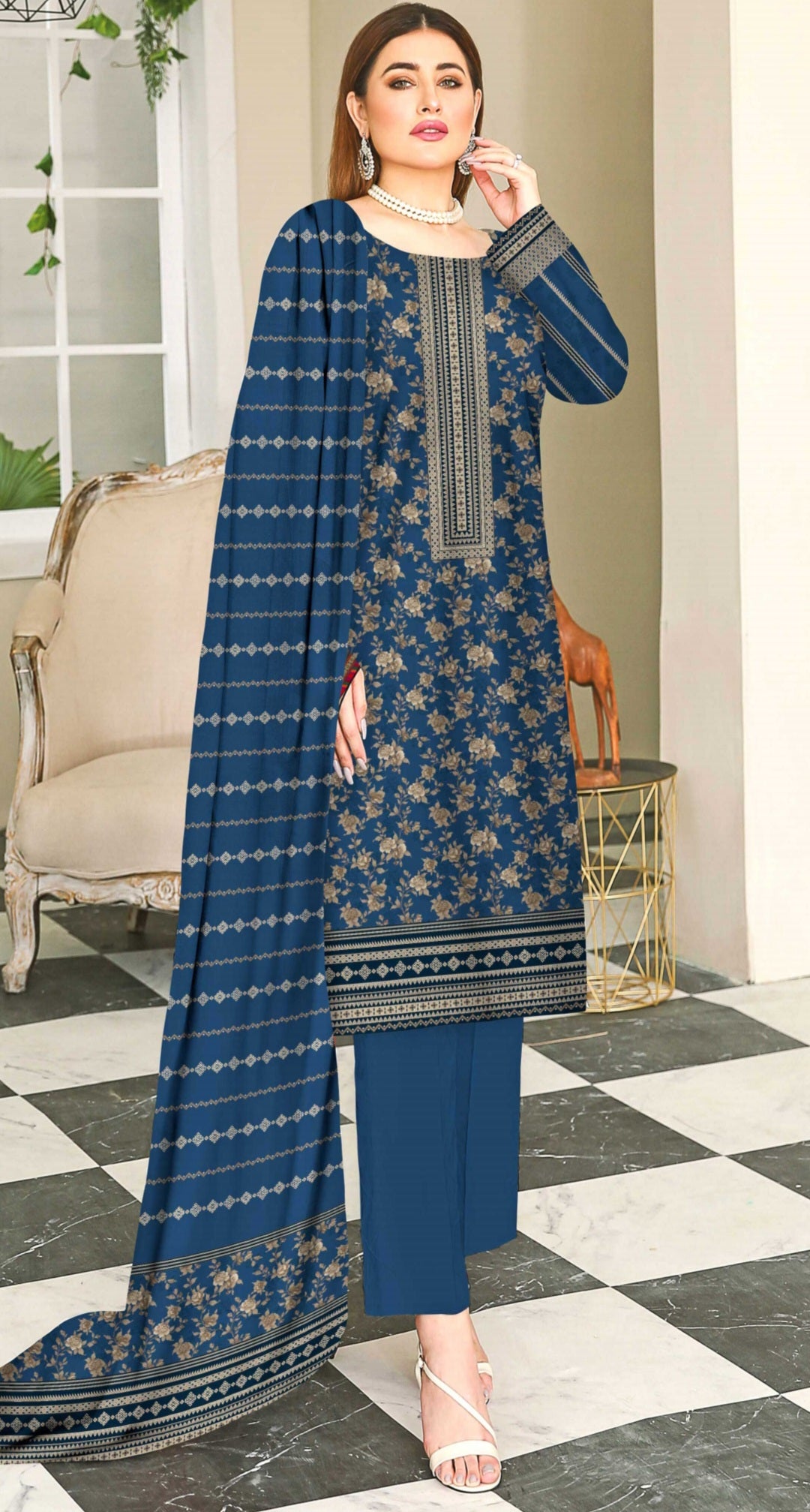 Swiss Lawn 3-pc Unstitched Suit