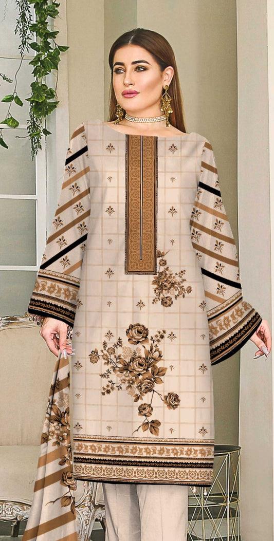 Swiss Lawn 3-pc Unstitched Suit