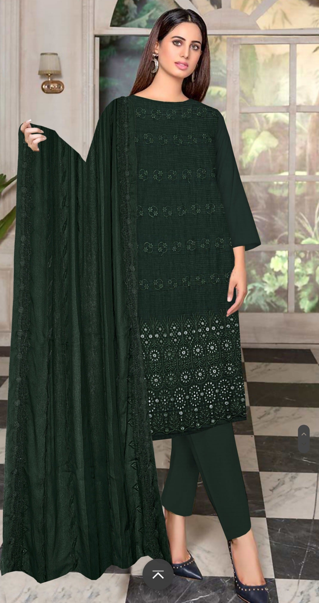 Green Lawn Unstitched 3-PC Embroidered Suit