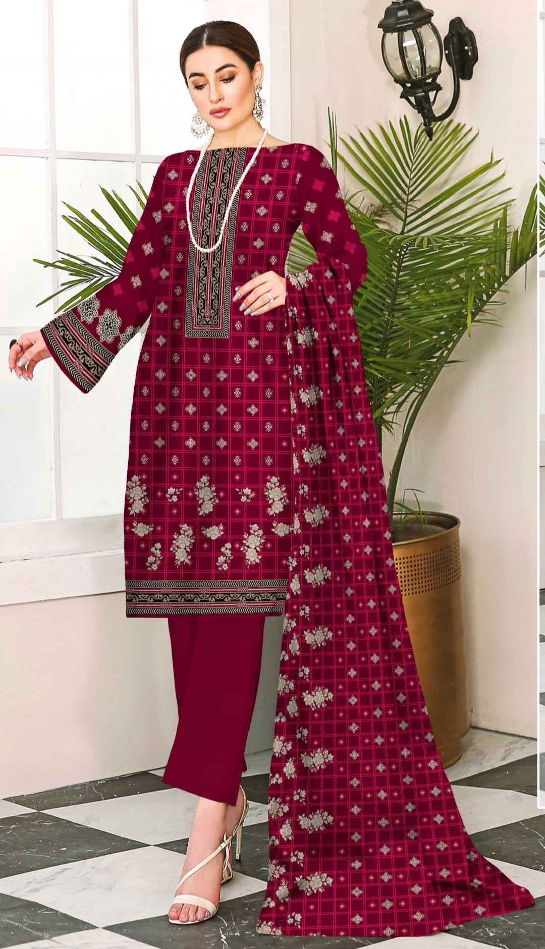 Swiss Lawn 3-pc Unstitched Suit