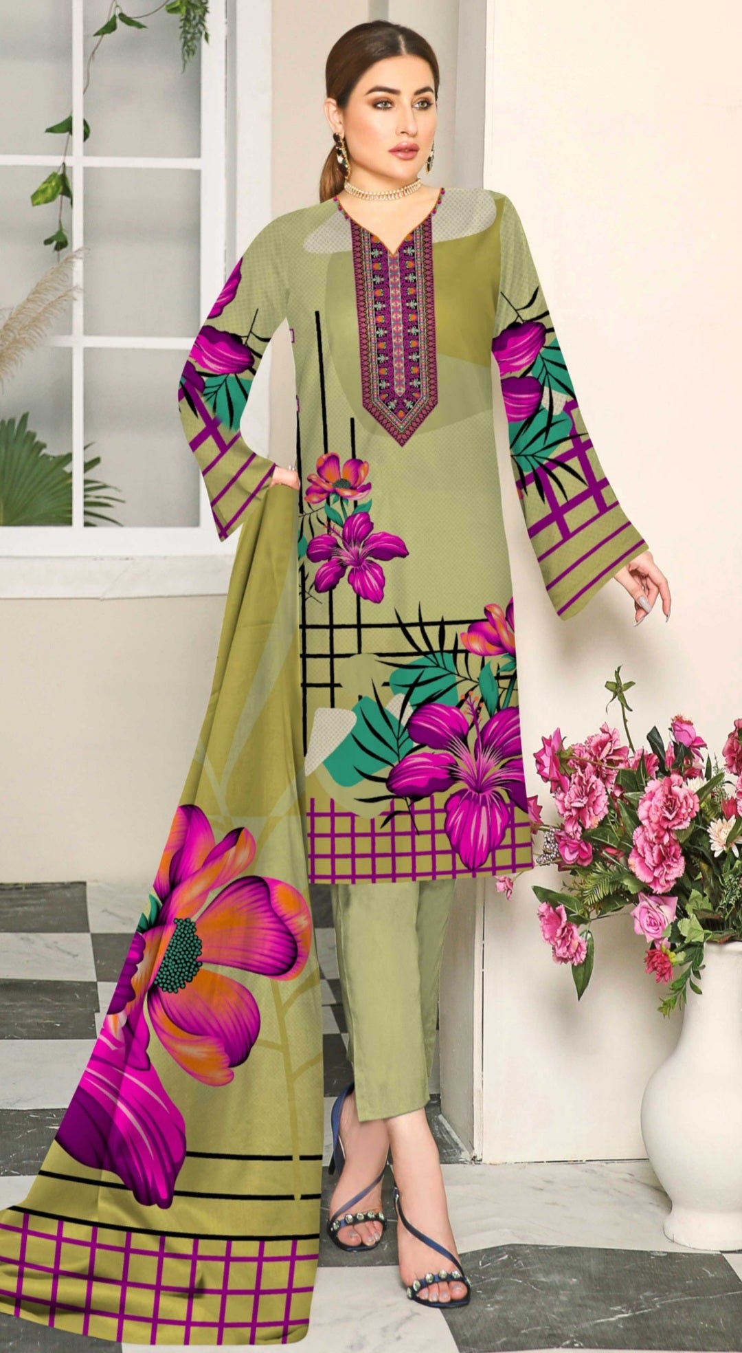 Swiss Lawn 3-pc Unstitched Suit